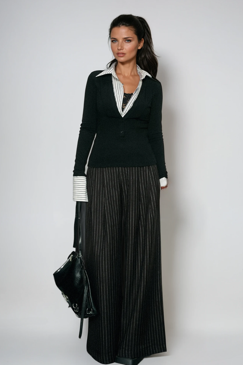 Cadmus Stripe Plunge Pants Set