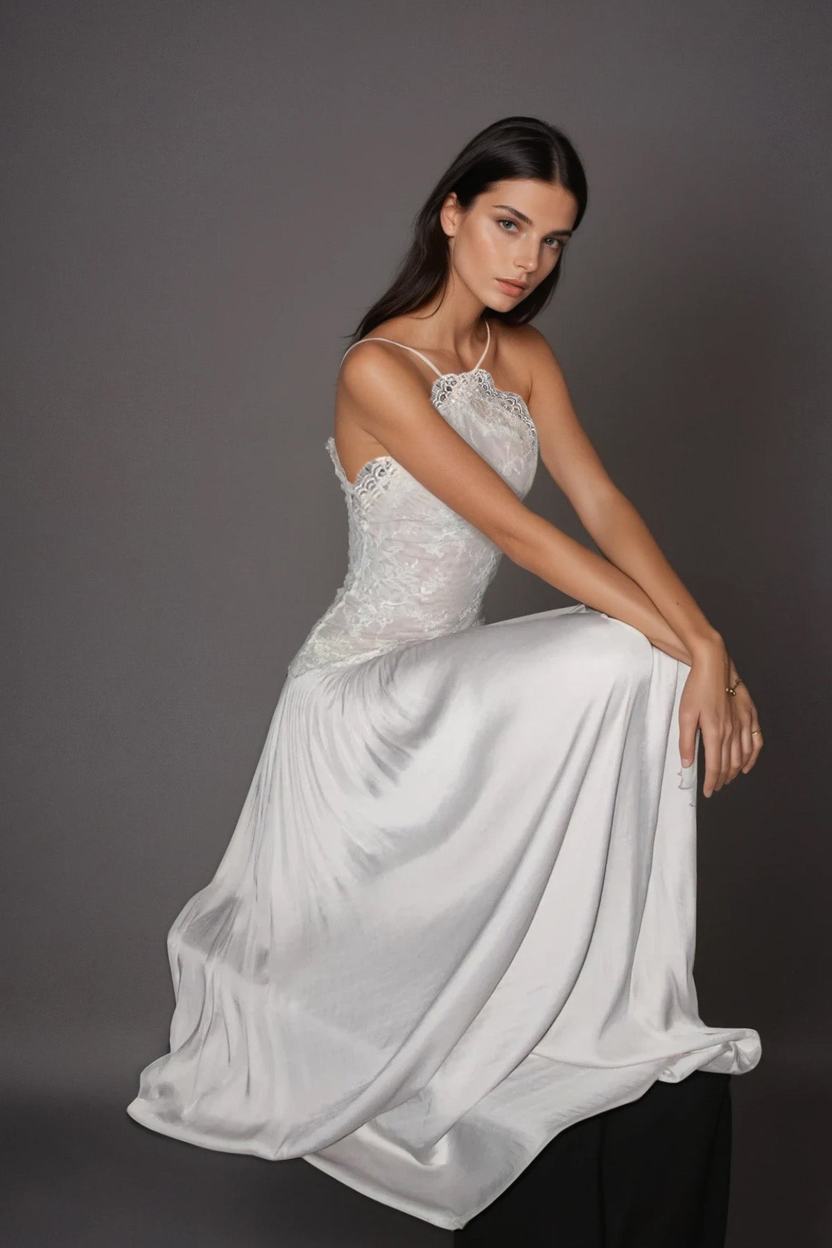 Cadwalader Lace Ruch Maxi Dress