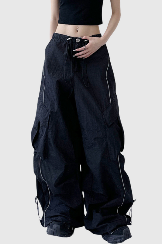 Calogero Ruch Drawstring Pants in Black