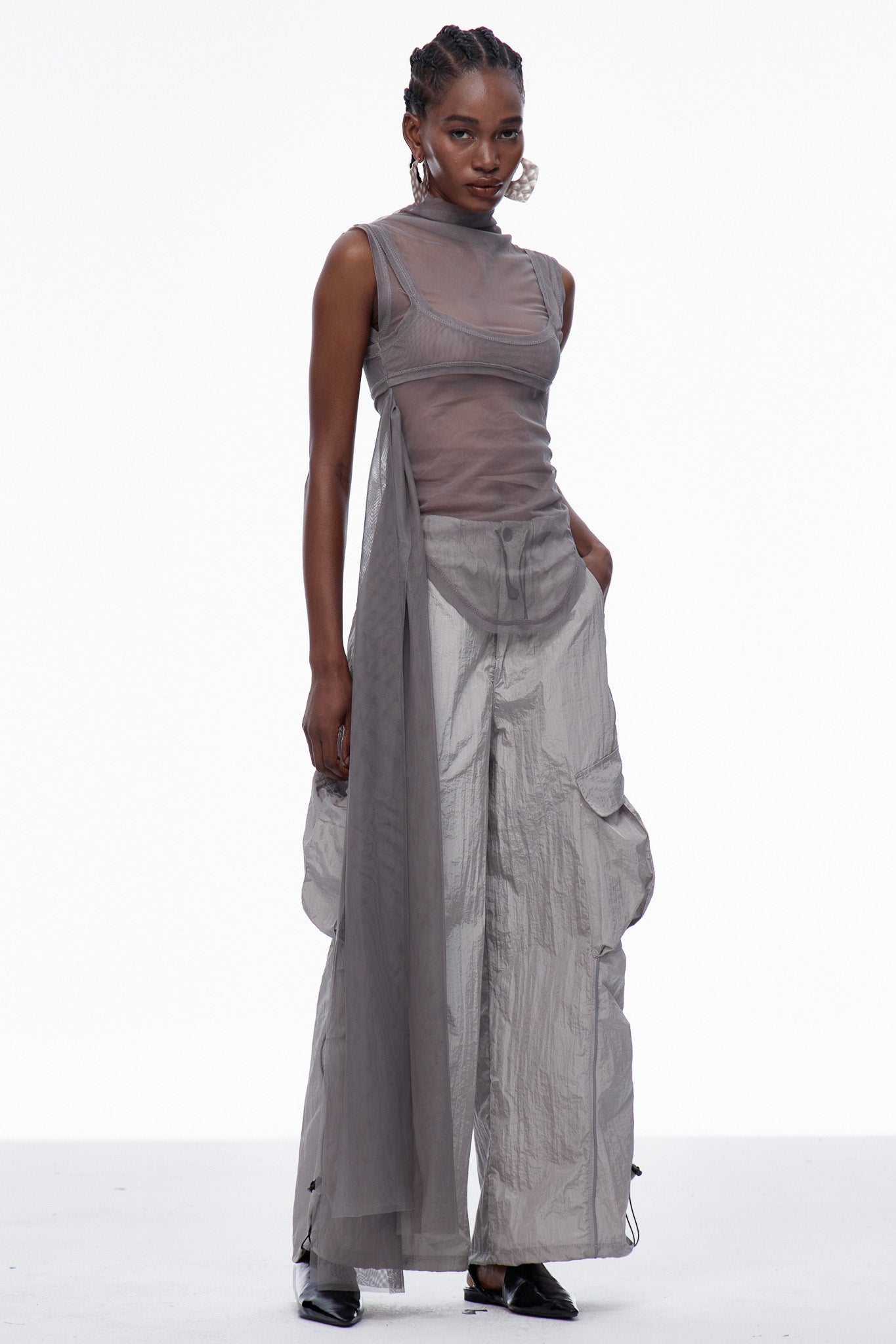Calogero Ruch Drawstring Pants in Grey