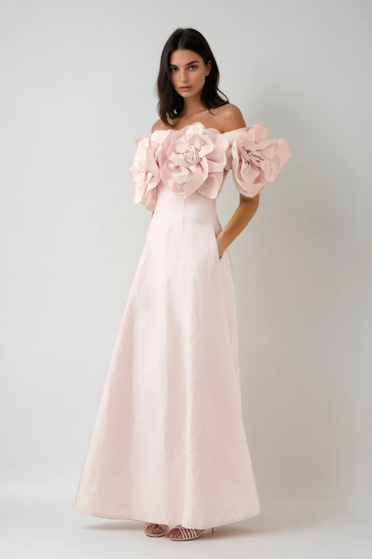 Calypso Flower Maxi Dress in Pink