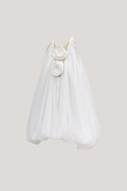 Cam Ruch Flower Puffy Mini Dress