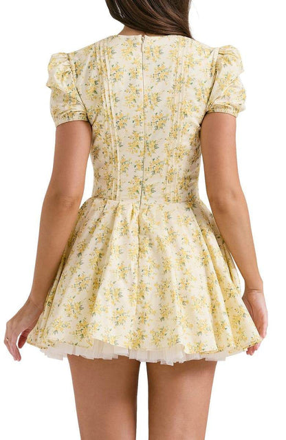 Camellia Puff Sleeve Mini Dress