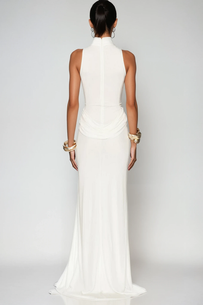 Canaan Ruch Sleeveless Split Maxi Dress in White