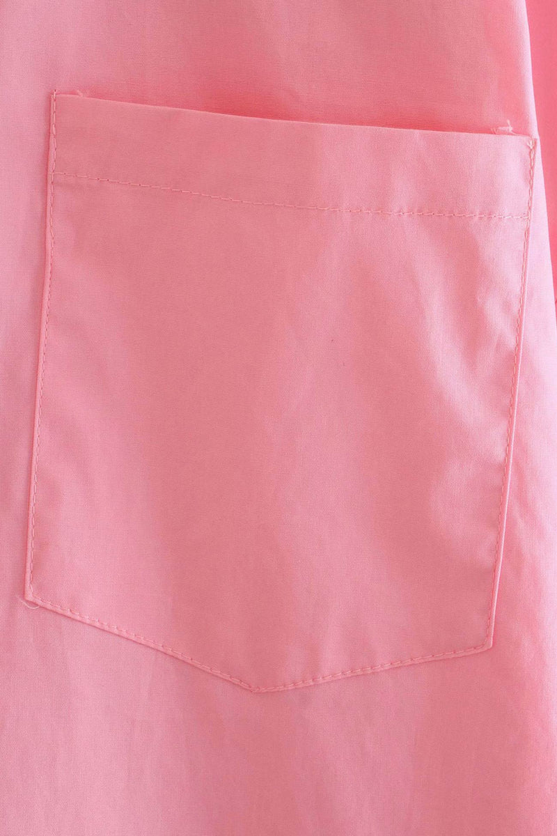 Candy Color Mid-length Cotton Blouse