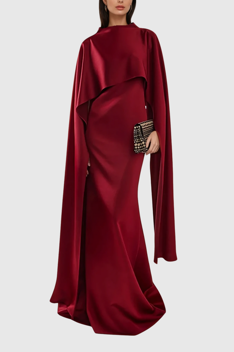 Cannon Shawl Ruch Maxi Dress