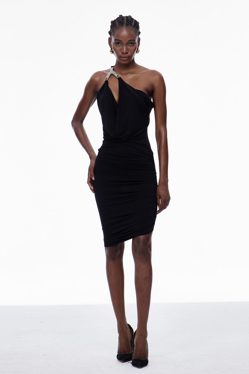 Carlton One Shouder Ruch Mini Dress