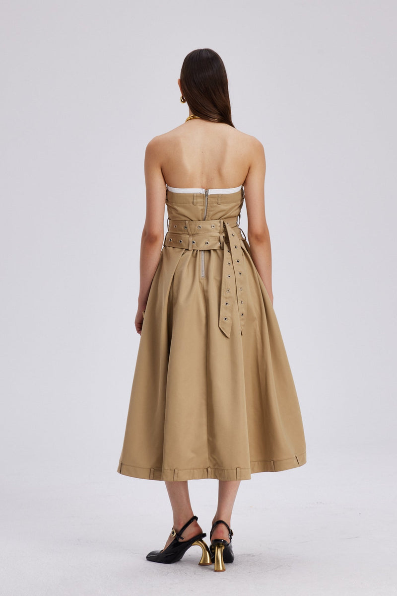 Caroline Strapless Buckle Maxi Dress