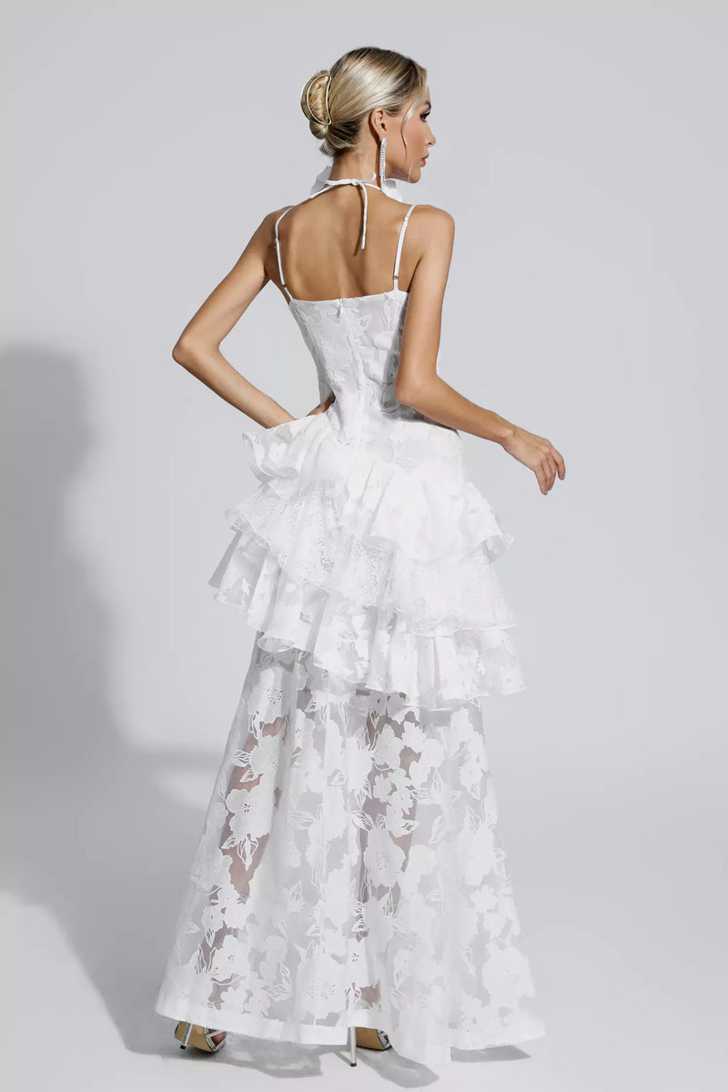 Cassandra White Cut Out Maxi Dress