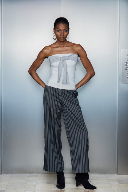 Cassio Stripe Lace Straight Pants