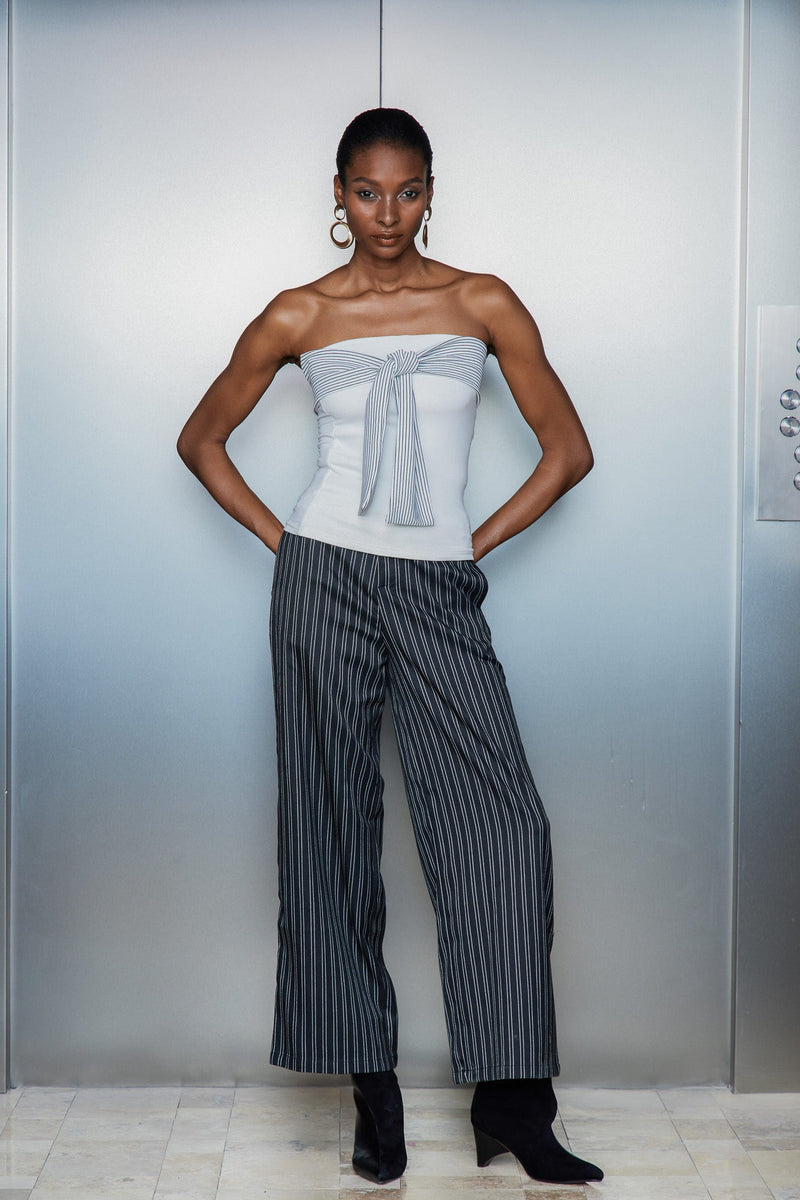 Cassio Stripe Lace Straight Pants