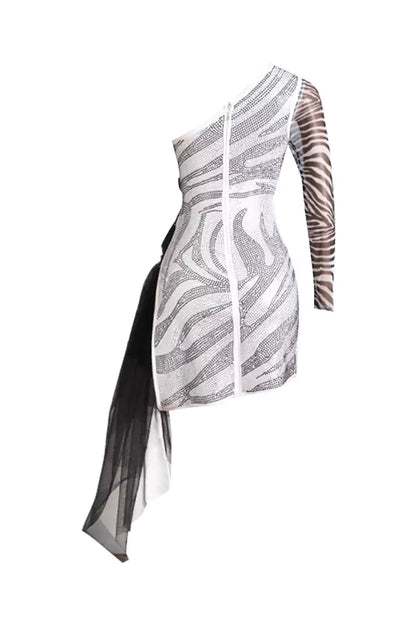 Catherine Black White Mini Dress