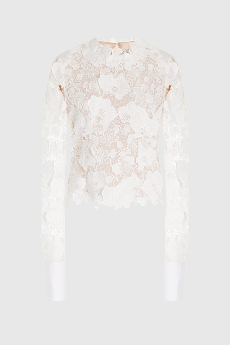 Cavallo Guipure Lace Long Sleeve Blouse