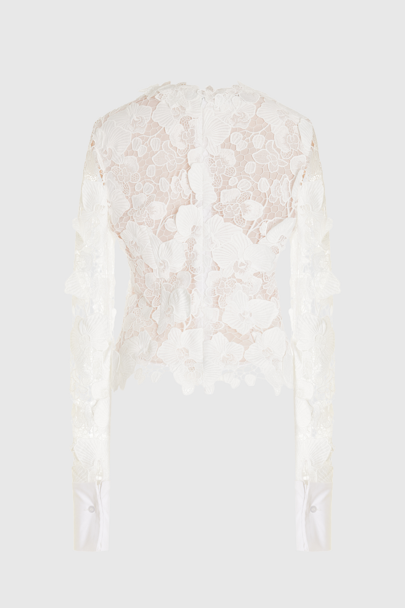 Cavallo Guipure Lace Long Sleeve Blouse
