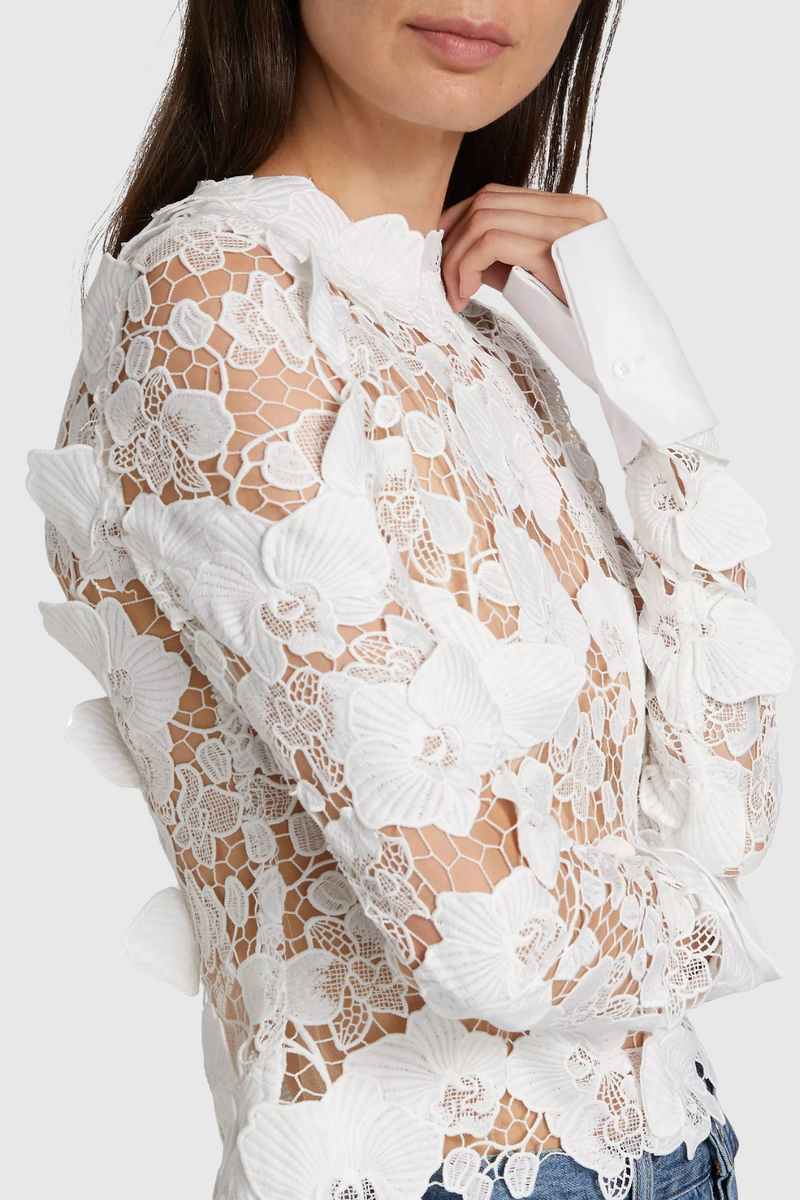 Cavallo Guipure Lace Long Sleeve Blouse