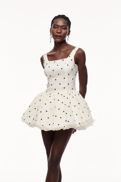 Cece Dot Puffy Mini Dress