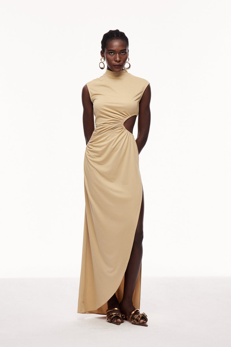 Celestine Drawstring Cutout Maxi Dress