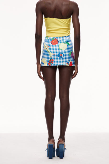 Celestyna Print Grid Mini Skirt