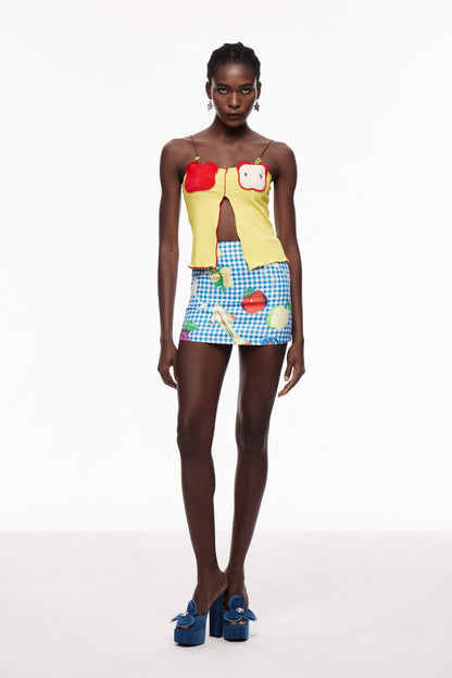 Celestyna Print Grid Mini Skirt
