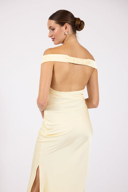 Emory | Satin Open-back Maxi Dress
