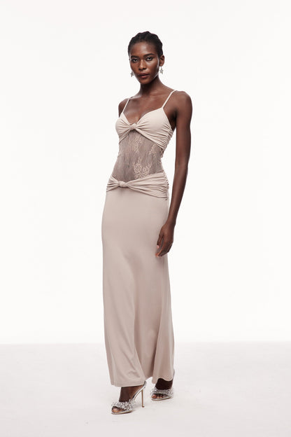 Celio Lace Spaghetti Maxi Dress