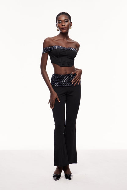 Cephas Dot Ruch Off Shoulder Pants Set