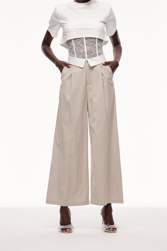Cerdic Lapel Deconstruct Pants