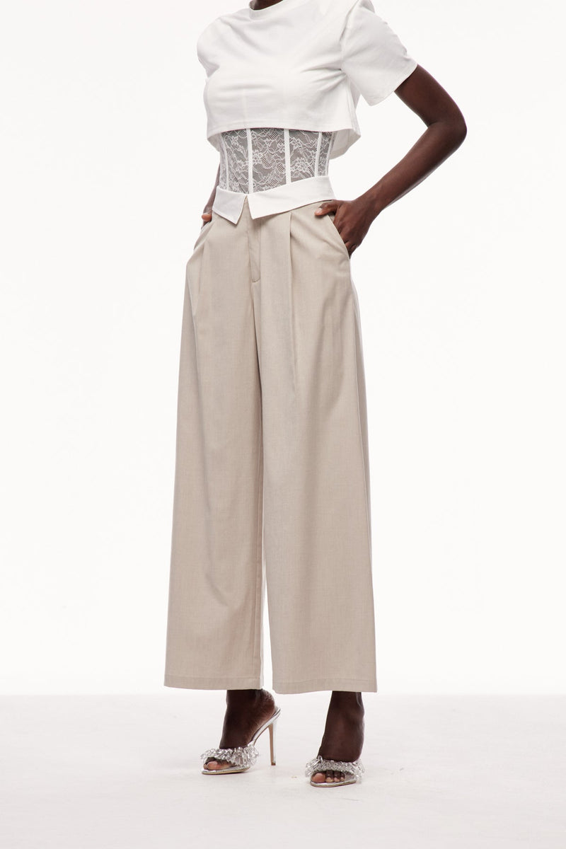 Cerdic Lapel Deconstruct Pants