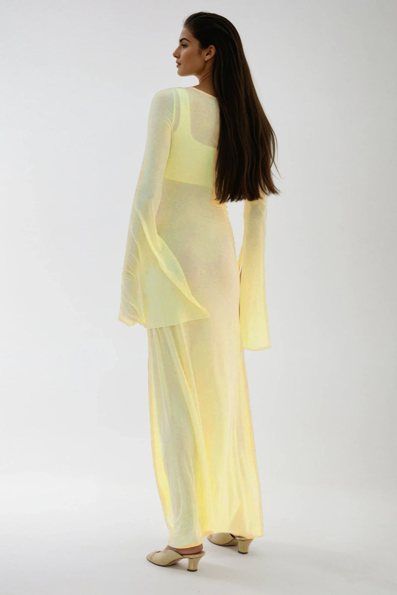 Cerys Plunge Ruch Maxi Dress
