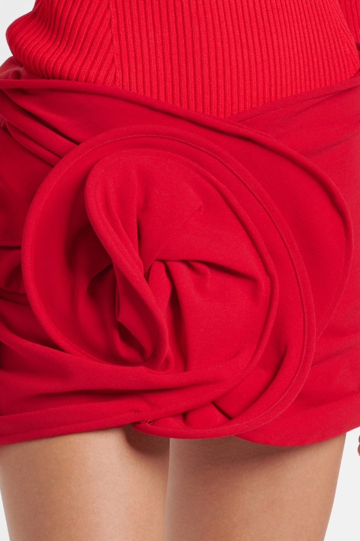 Ceyla Appliqué Skirt - Red