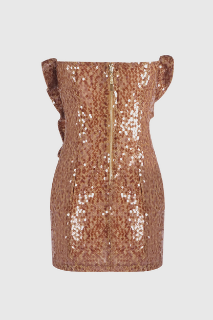 Charae Sequin Strapless Mini Dress