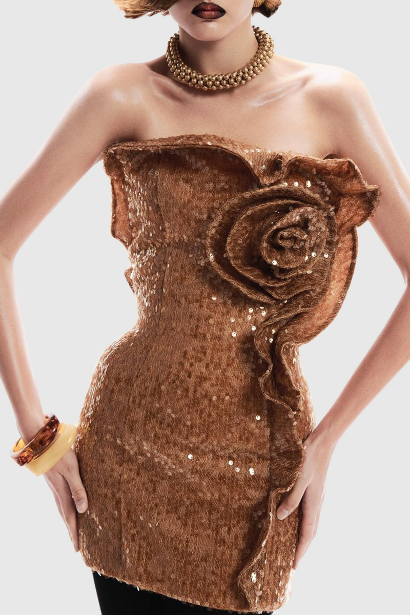 Charae Sequin Strapless Mini Dress