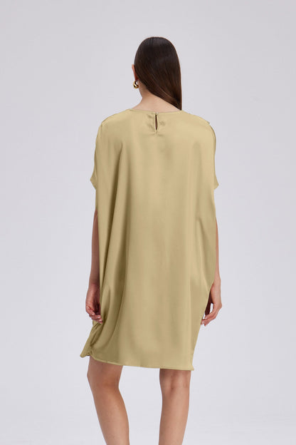 Charly Cowl Neck Ruch Mini Dress