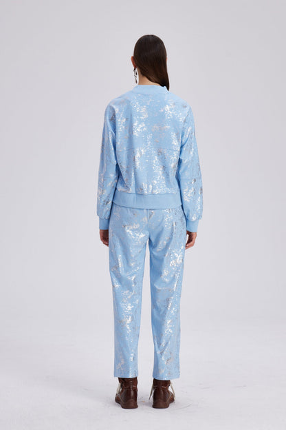 Chavaqquq Metallic Print Pants Set