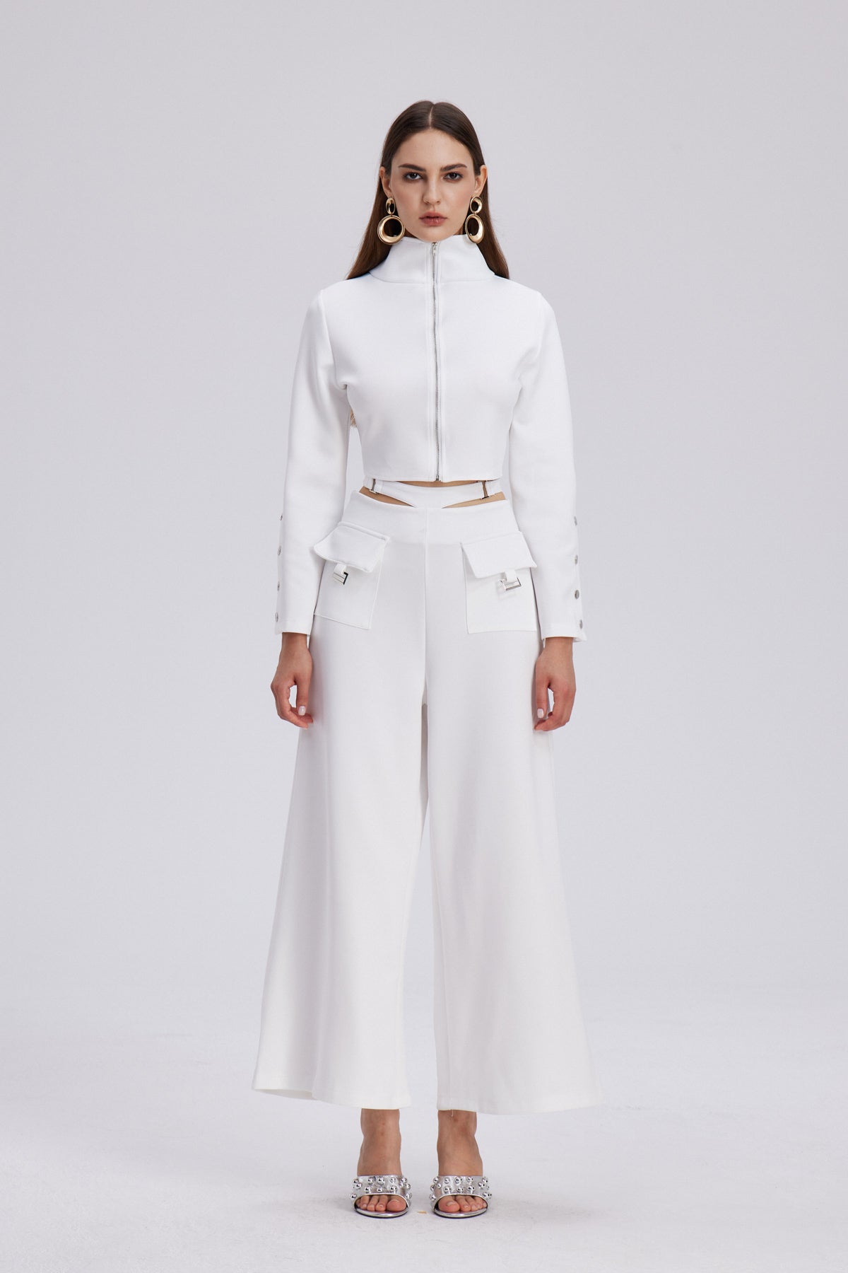Chavdar Cutout Embellished Pants Set