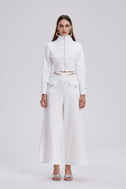 Chavdar Cutout Embellished Pants Set
