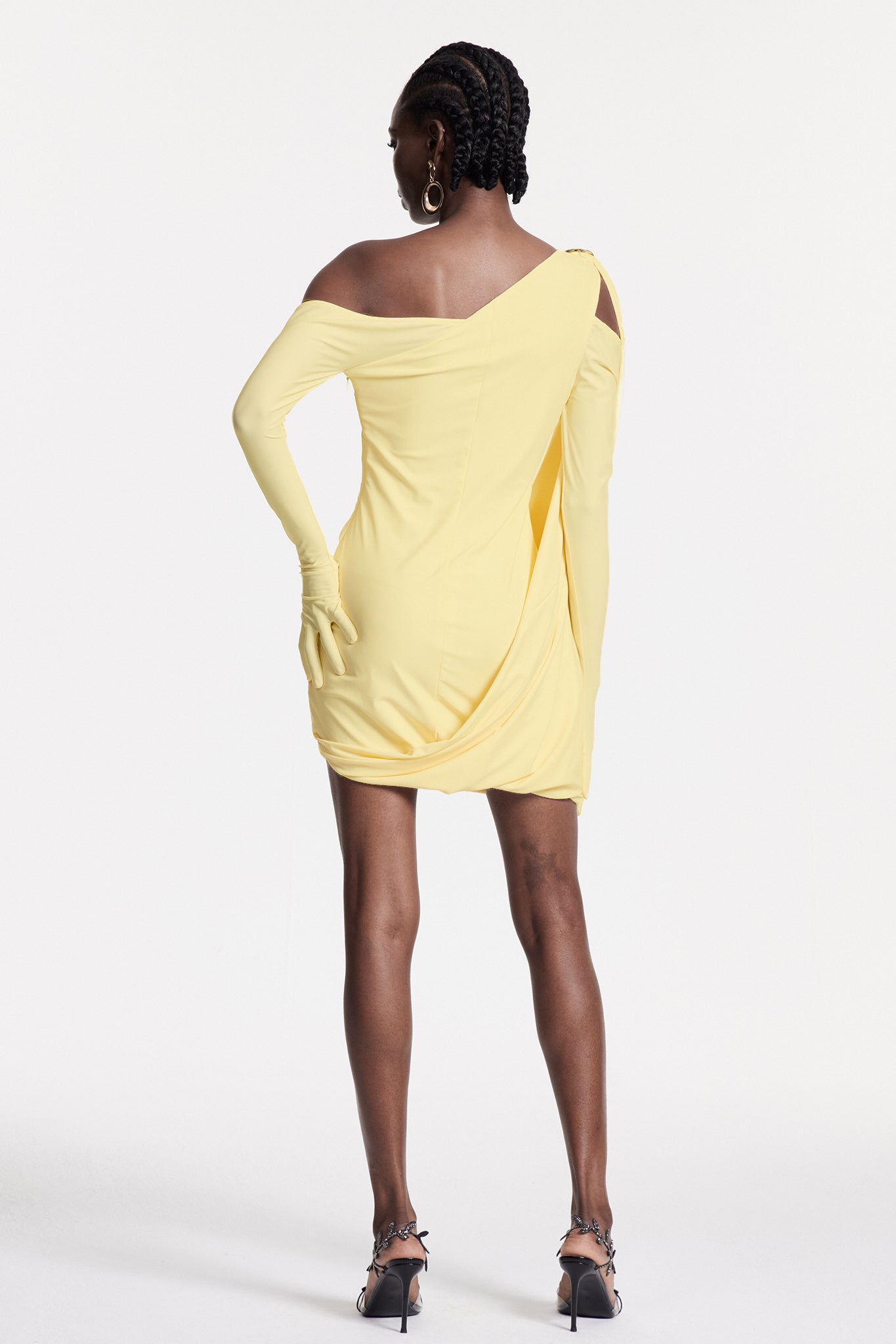 Chlodechilda Shawl Asymmetric Mini Dress