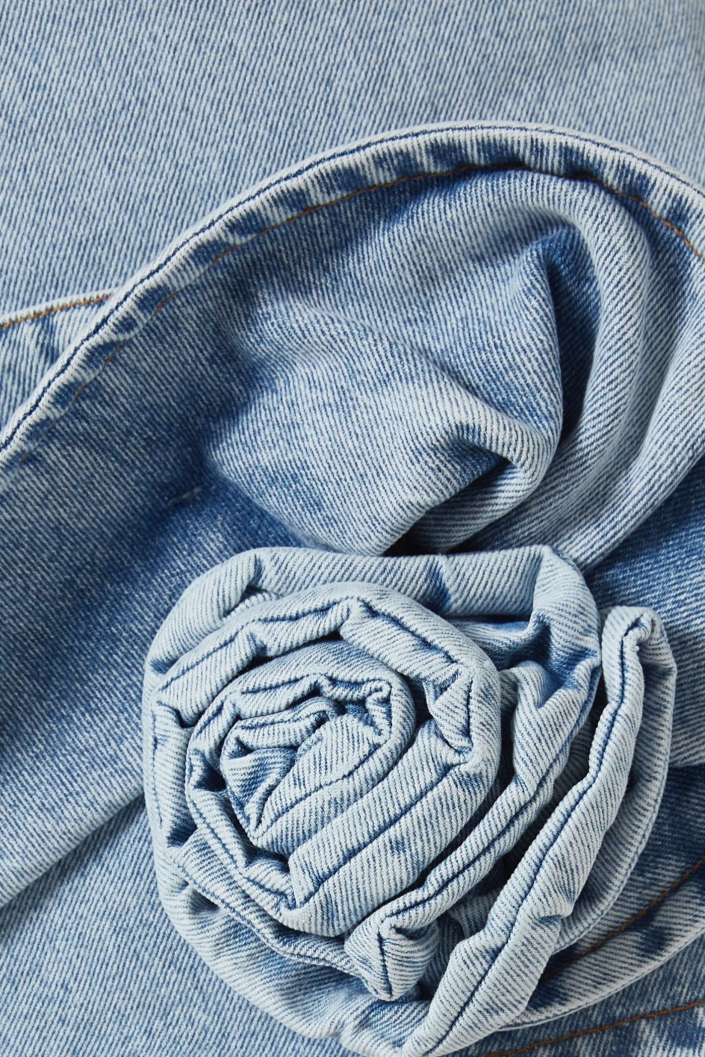 Christell Appliqué Halter Denim Mini Dress