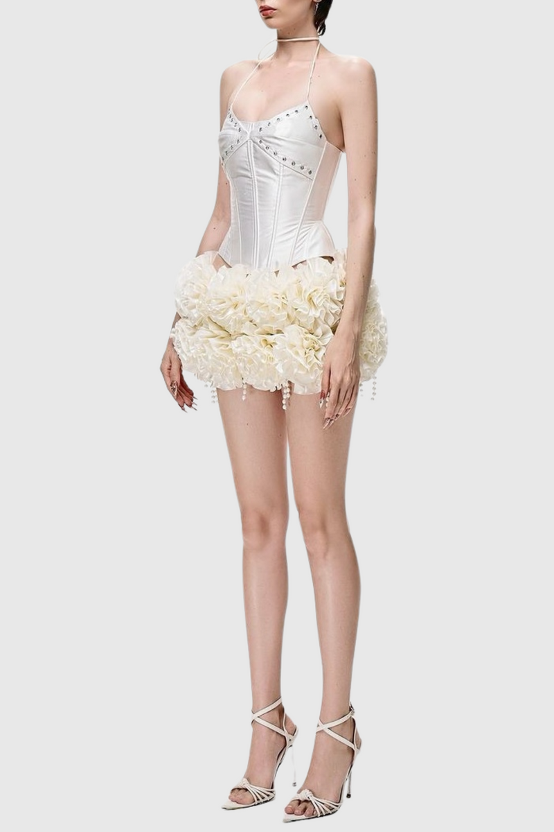 Orsolya Pearl Corset Two Piece Set - Ivory