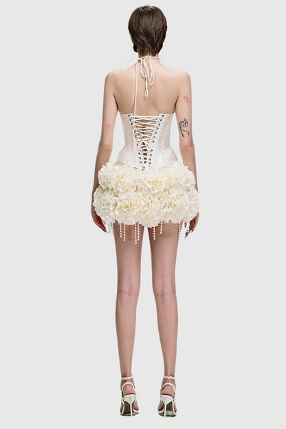 Orsolya Pearl Corset Two Piece Set - Ivory