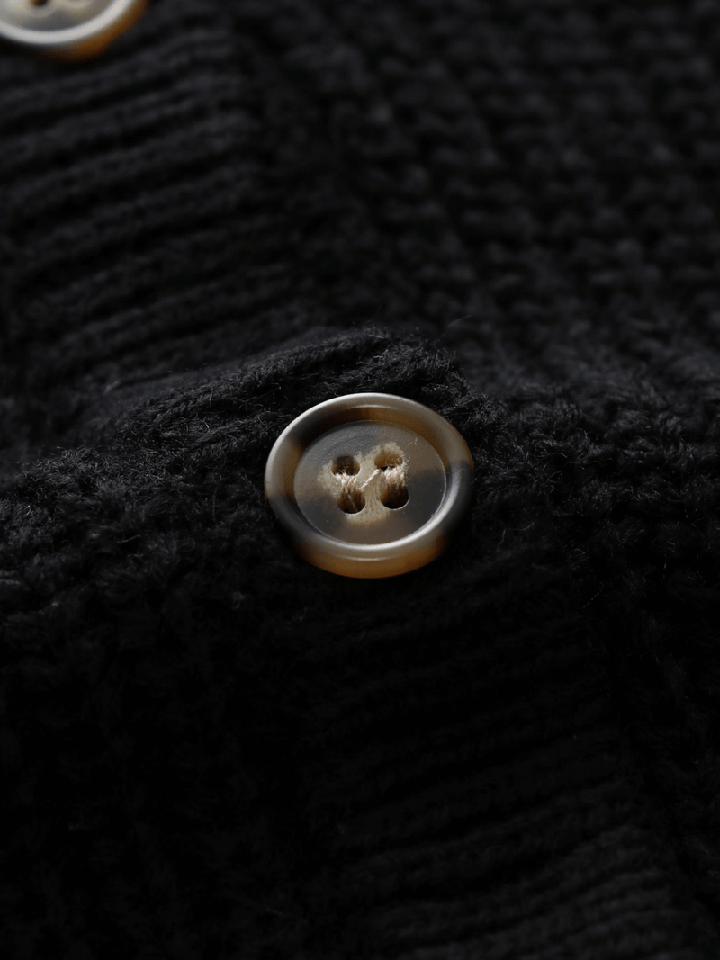 | Front and Back Wearable Knit Cardigan - Black