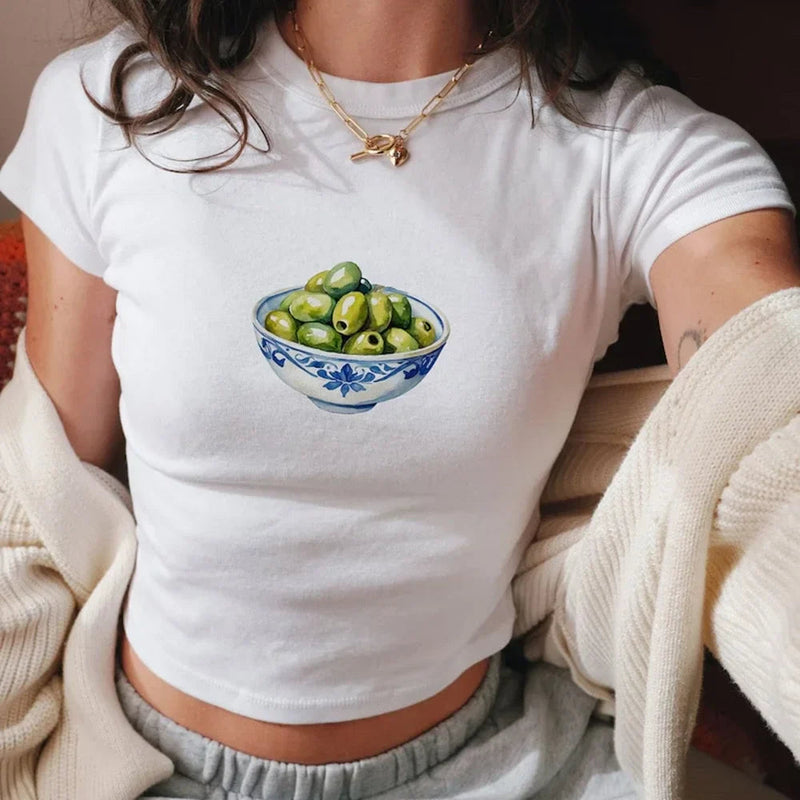 Combhasaki Summer Y2k Cherry Print T-shirt