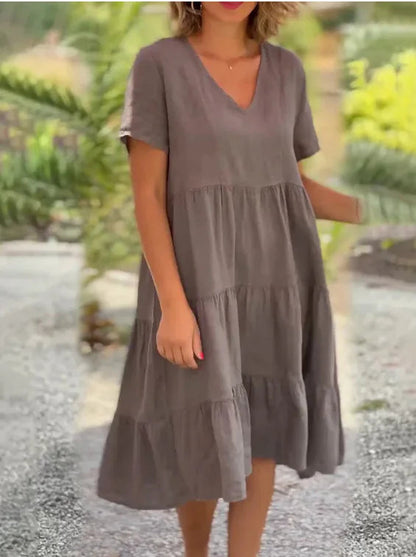 Comfortable Fresh Sweet Large Swing Midi Dresses