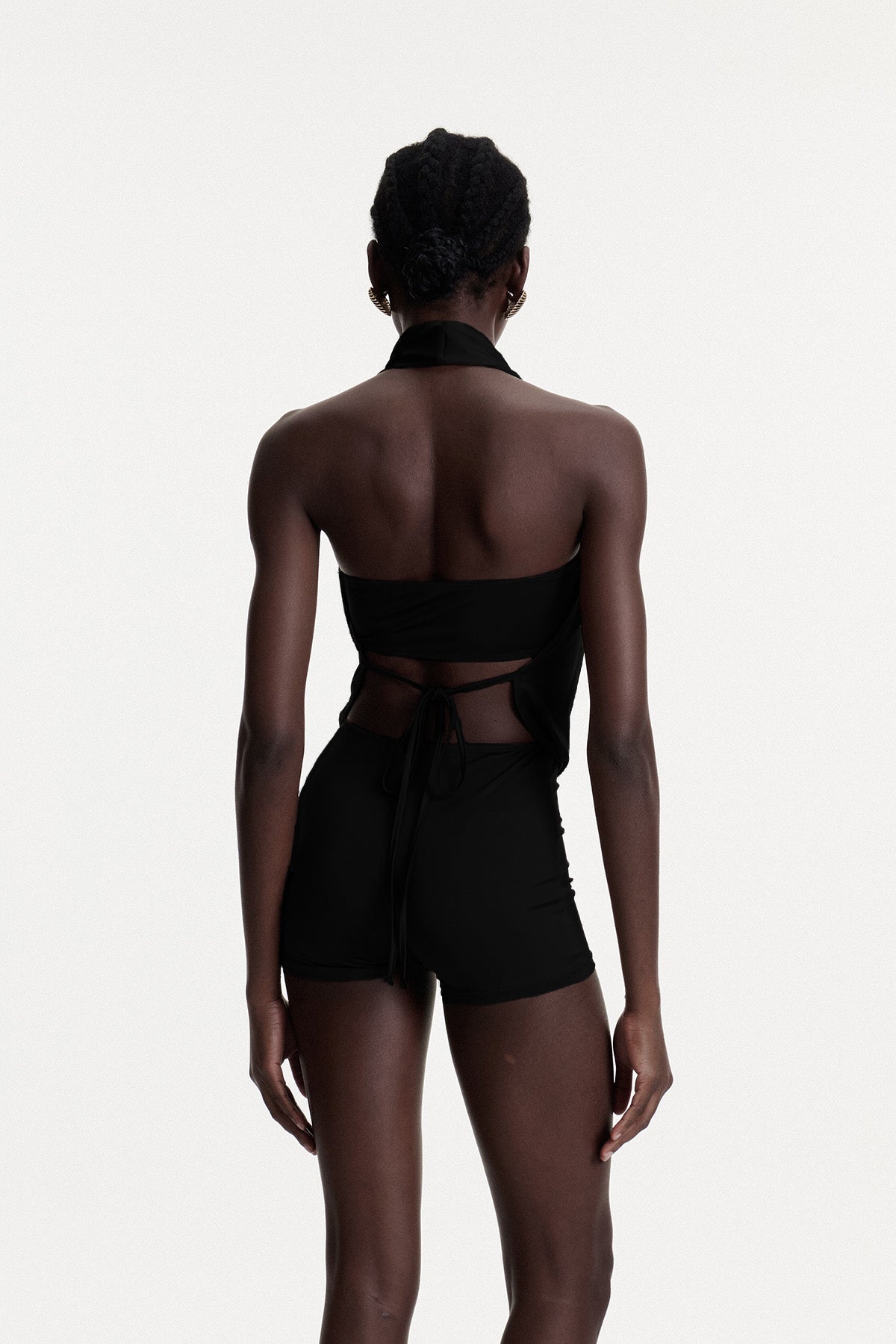 Comhghall Cowl Neck Pants Set in Black