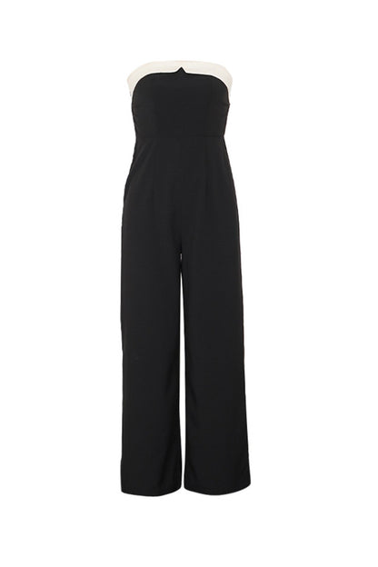 Contrast Strapless High Waist Jumpsuits