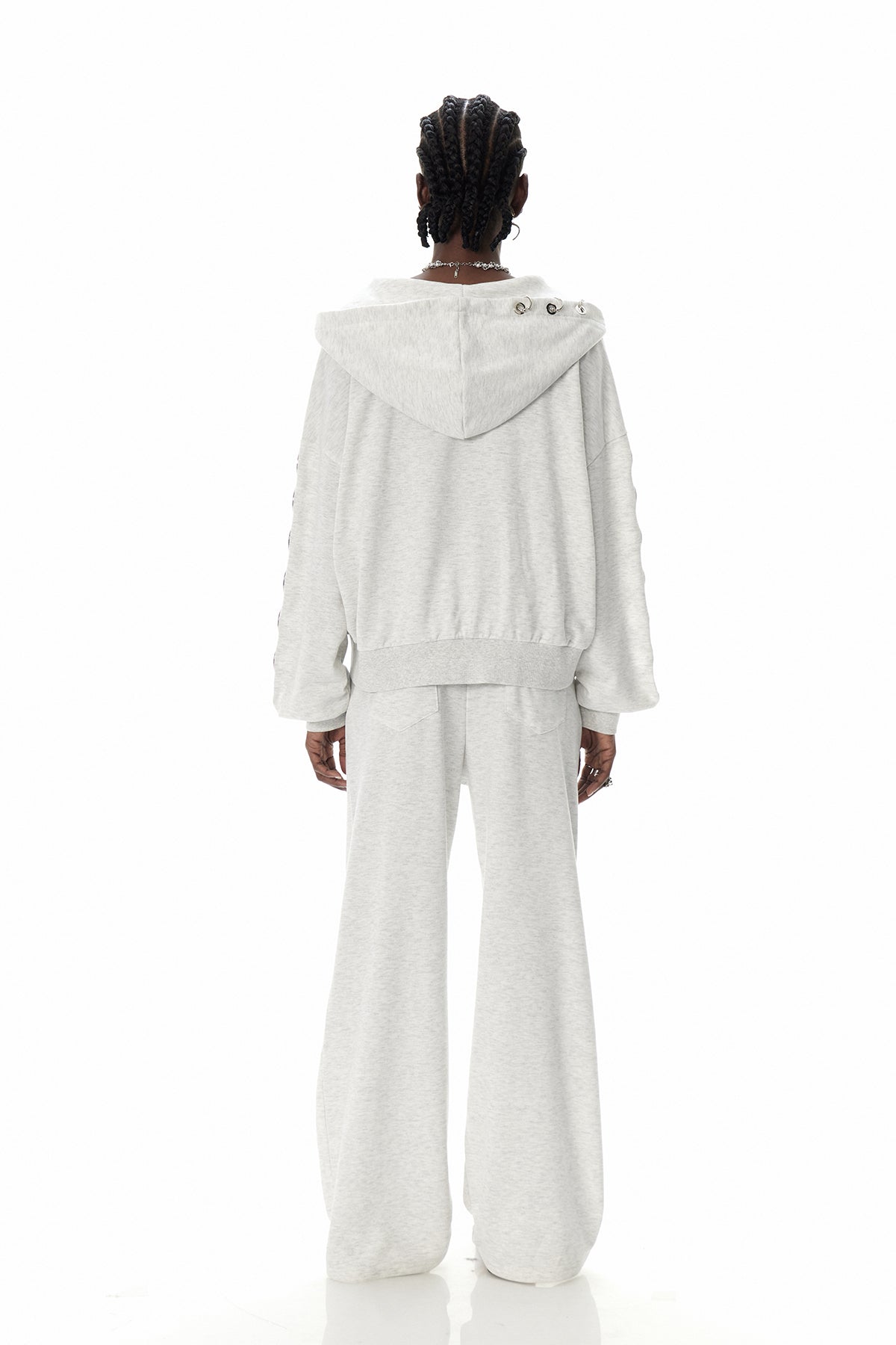 Daniyal Eyelet Straight Pants in White