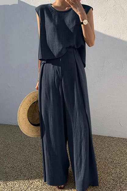 Cotton Tank Pants Suits