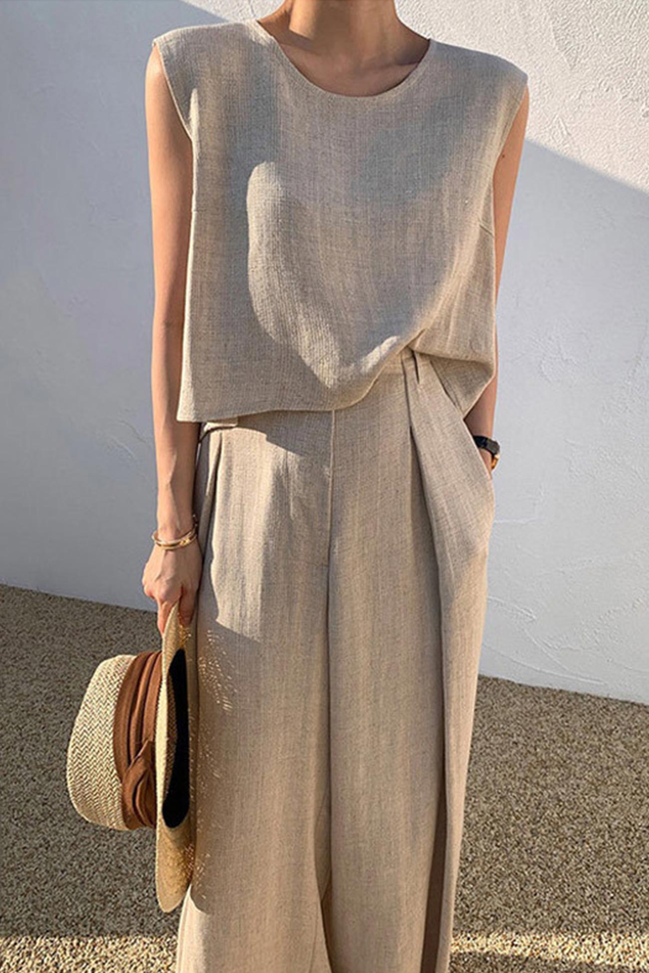 Cotton Tank Pants Suits