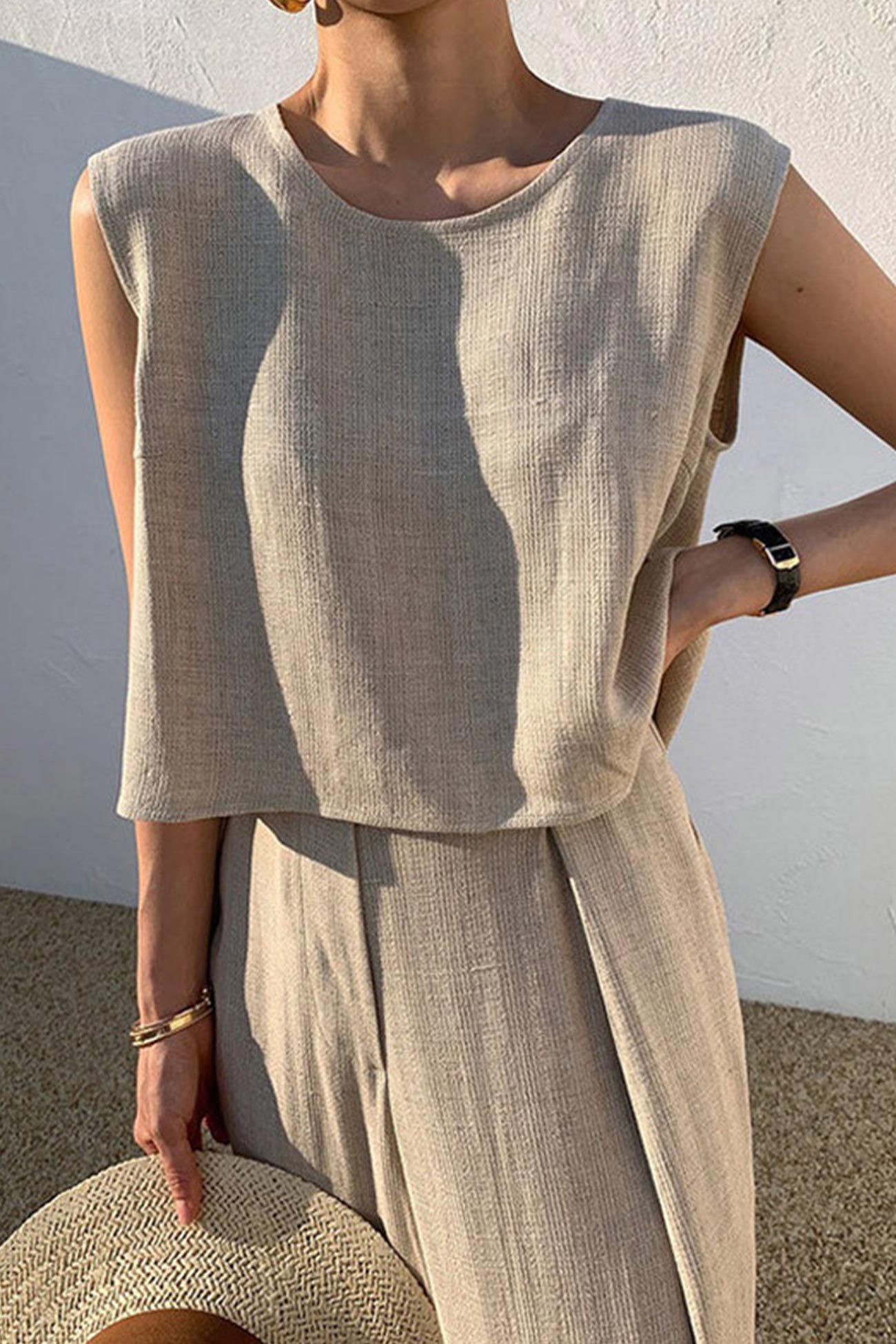Cotton Tank Pants Suits