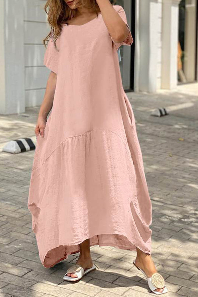 Cotton Large Hem Maxi Dress